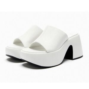 zara chunky platform mules sandals